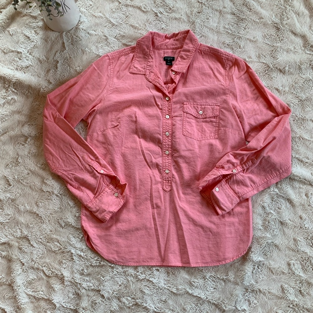 J. Crew coral blouse